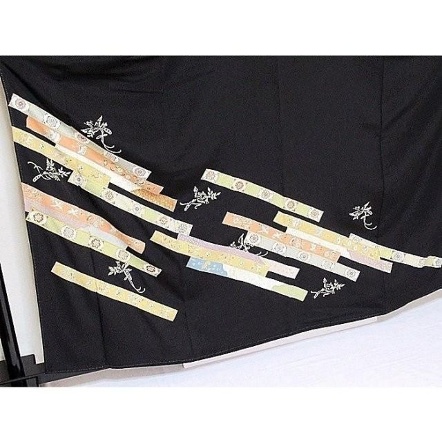 黒留袖 正絹比翼 斜段取り 棒霞みに鳳凰 160cm前後ベスト 美品 - メルカリ