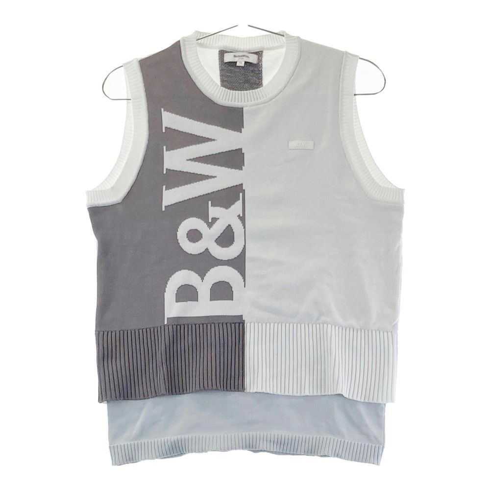 サイズ：M BLACK&WHITE ブラックアンドホワイト ニットベスト ホワイト