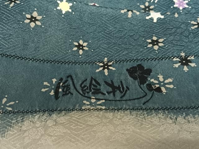 平和屋着物○上質な小紋 紅型 風絵抄 草花文 仮絵羽 正絹 逸品 未使用