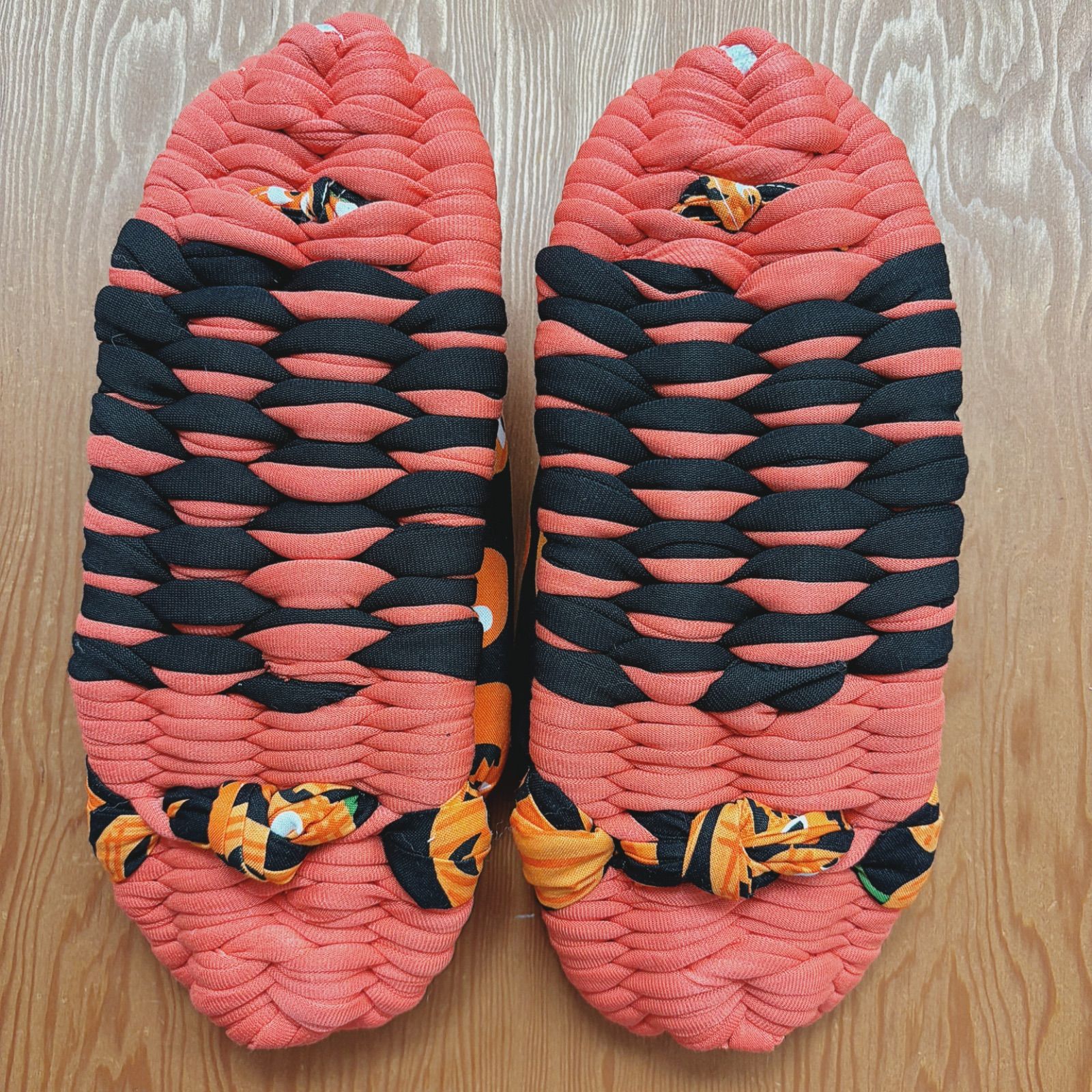 ハロウィン柄の布ぞうり25cm(靴のサイズで約23～26.5cm位の方に  