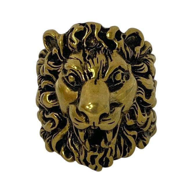 GUCCI グッチ 398601 リング 指輪 アクセサリー 小物 ライオンヘッド GP ゴールド サイズ 24号