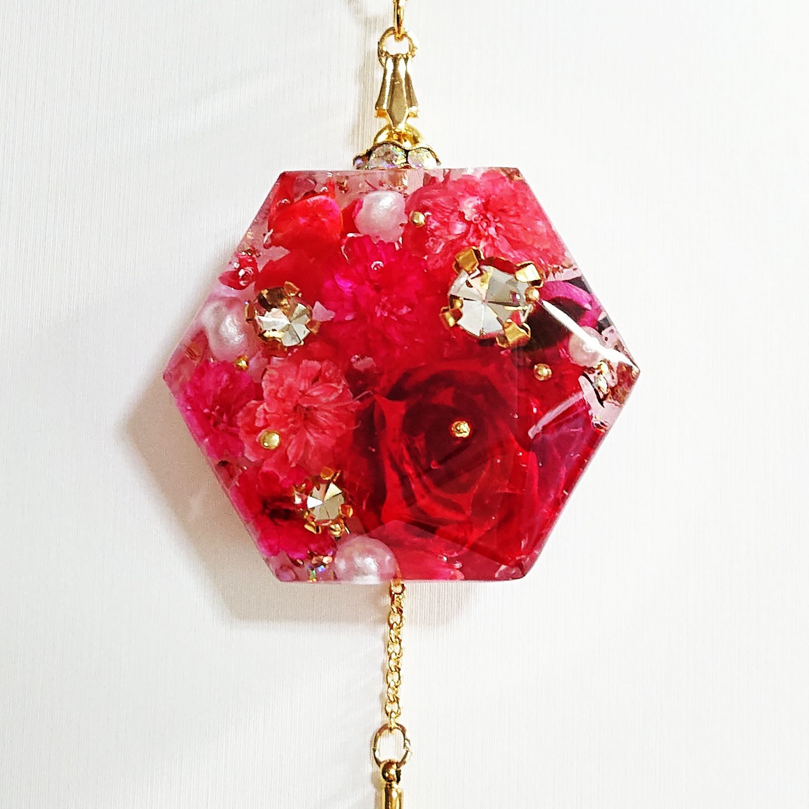 レジンアクセサリー　No.125 𝒩𝑜.125(2カラー選択)マイクロローズレジンネックレス‎𖤐 ̖́