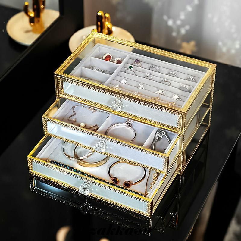 ジュエリーボックス アクセサリーボックス リング収納 ネックレス収納 ピアス収納 箱 ドレッサー お手入れ 引き出し メイク