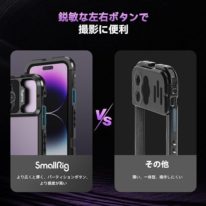 SmallRig スマホビデオリグ iPhone 14 Pro用ケージ 写真・動画撮影