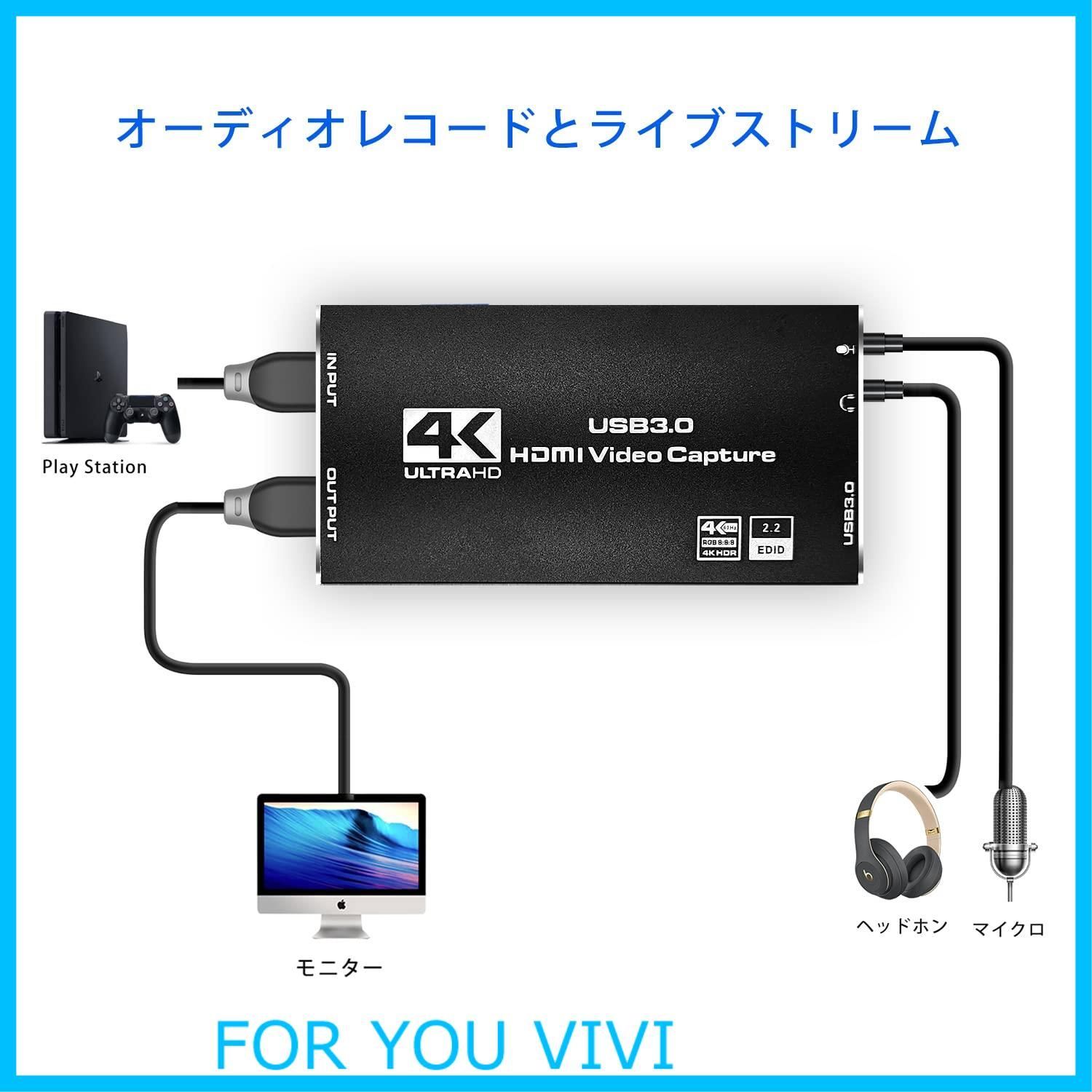 数量限定】4K HDMI キャプチャーボード パススルー USB3.0 HDCP2.2対応
