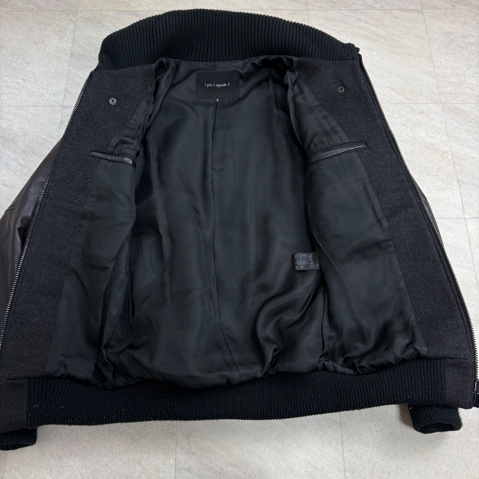 カシミヤ混 ラムレザー切り替え