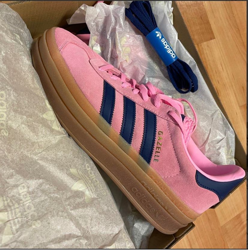 新品未使用 adidas☆ガゼルボールド ピンク グロー - メルカリ