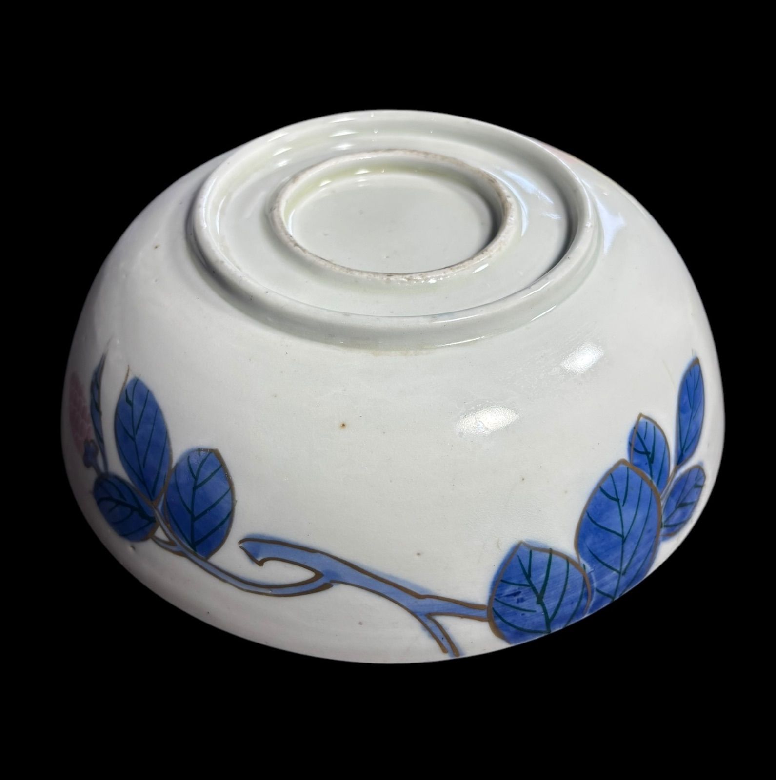 現品限り!!】古伊万里 大鉢 [蝶草花文] 金彩 色絵 大皿 丸皿 鉢