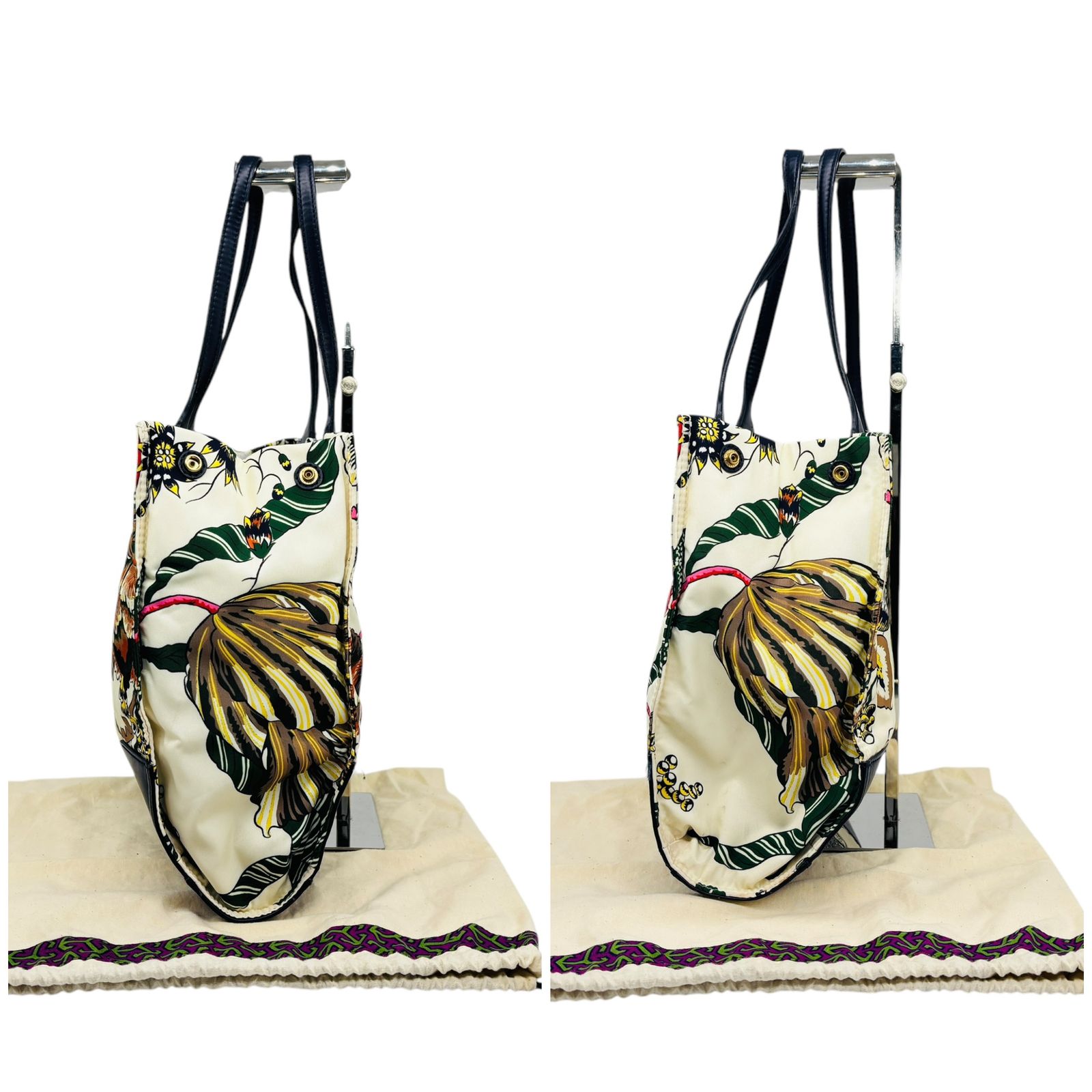 華やぎ×軽快✨】 Tory Burch トートバッグ エラ 花柄 ナイロン レザー