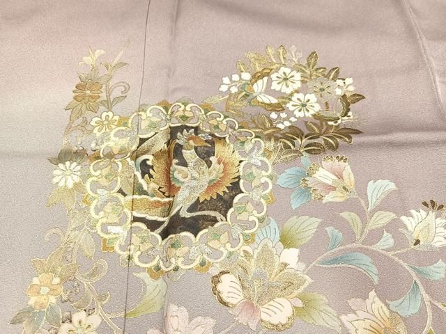 平和屋着物○訪問着 鳳凰更紗唐草文 暈し染め 金彩 正絹 逸品