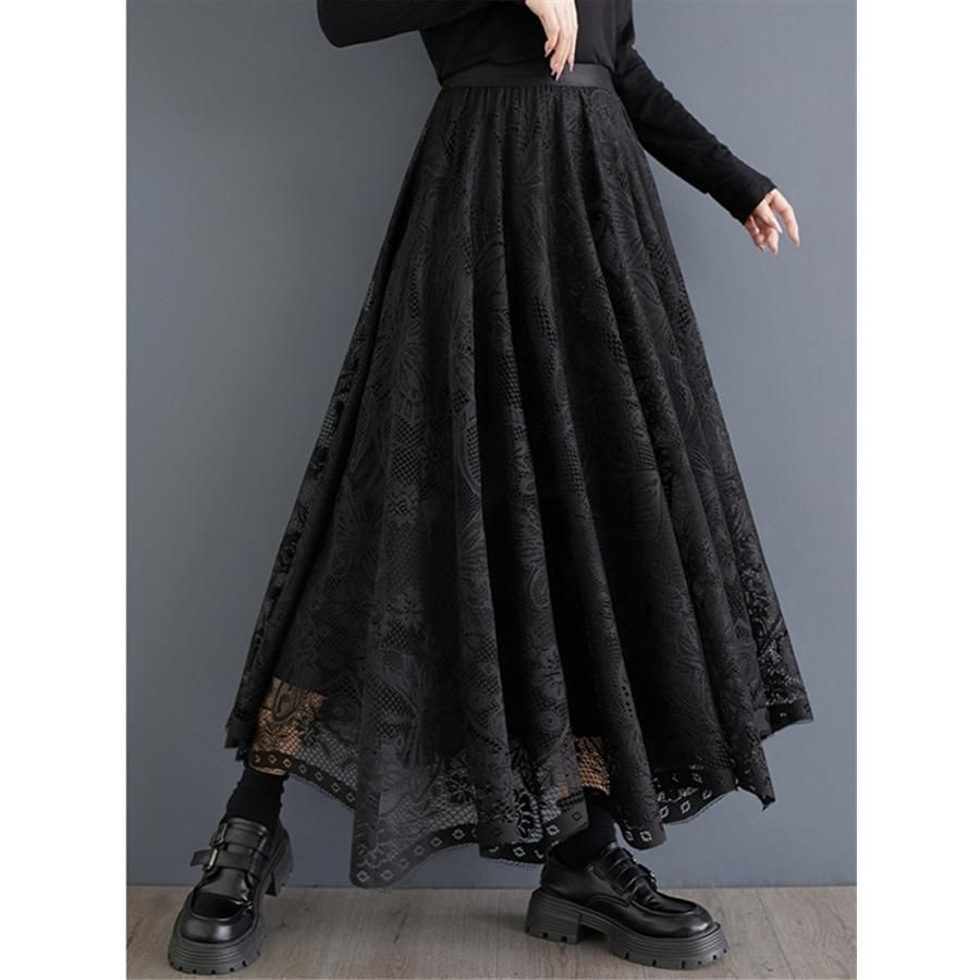 未使用に近い♡アメノチハレ M 撥水 ドット スカート Aライン ブラック 未使用に近い♡アメノチハレ M 撥水 ドット スカート Aライン