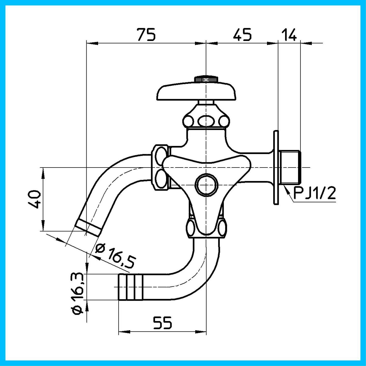 SANEI 散水用 万能二口横水栓 呼び13用 散水ホース接続 吐水パイプ回転