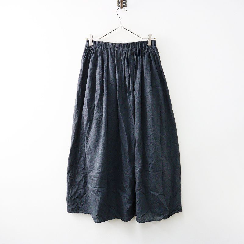 エルザエストゥージー elsa esturgie NARCISSE コットンリネン ロングギャザースカート 38 チャコールグレー フ 2400014623420