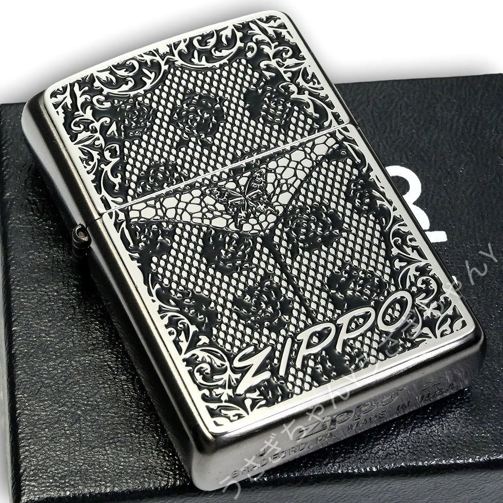 zippo☆限定☆ブラックメタルSV☆セクシー＆バタフライ☆ジッポ