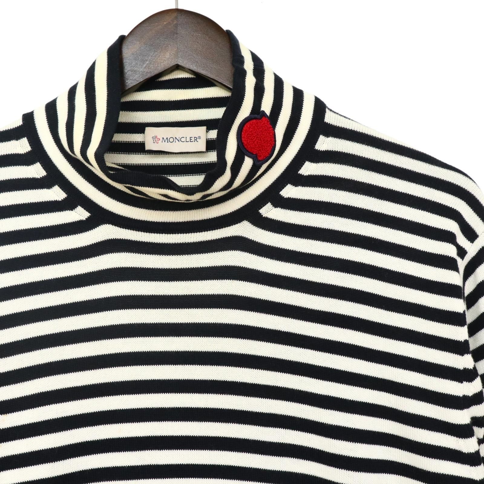 モンクレール MONCLER ロゴワッペン ハイネックセーター ボーダー 