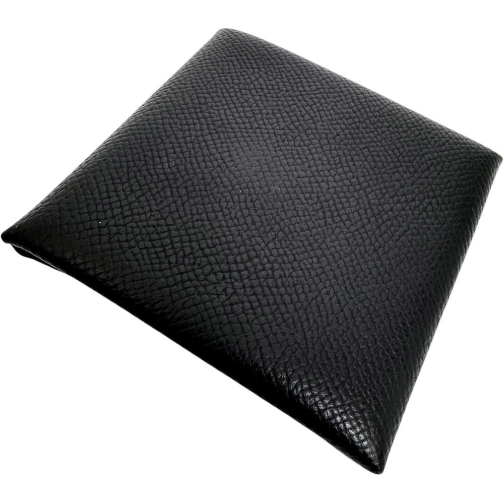 HERMES/エルメス】バスティア コインケース レザー ブラック/シルバー