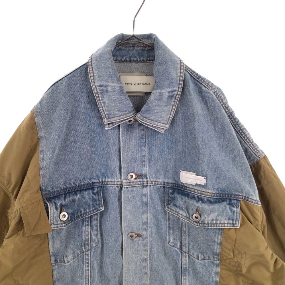 Feng Chen Wang ストライプデニムジャケット L Feng Chen Wang デニムジャケット Feng Chen Wang ストライプデニム