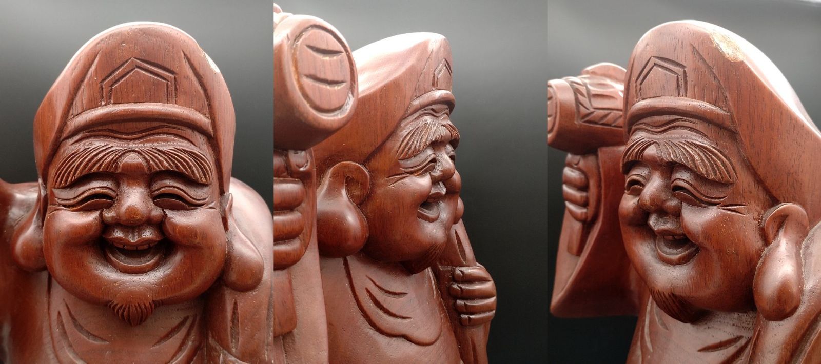 縁起物／開運／商売繁盛／木製／大黒様／お福様／アンティーク／ヴィンテージ 縁起物／開運／商売繁盛／木製／大黒様／お福様／アンティーク