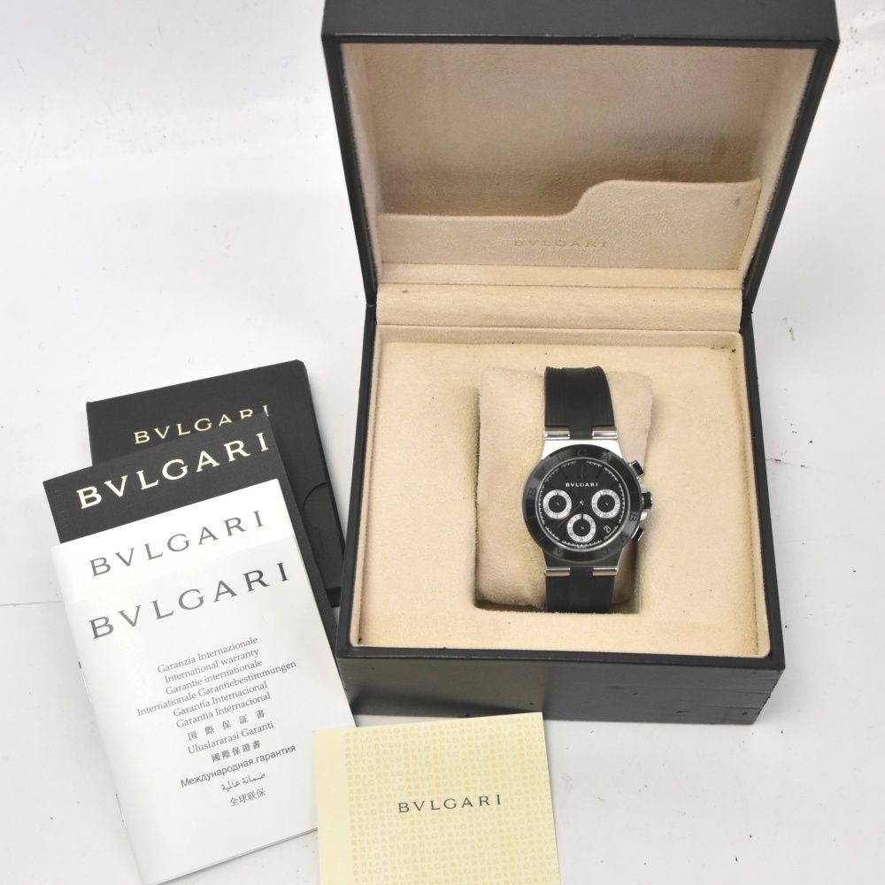 ブルガリ BVLGARI ディアゴノ メンズ 良品 箱・保証書 ブルガリ BVLGARI DG37SCCH ディアゴノ クロノグラフ デイト