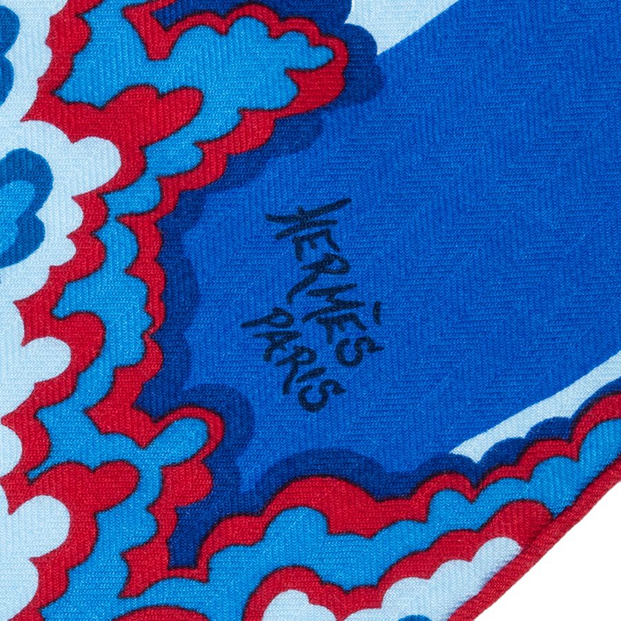 HERMES エルメス カレジェアン THE THREE GRACES 三美神 243441S 01 スカーフ ストール カレ140 ブルー レッド