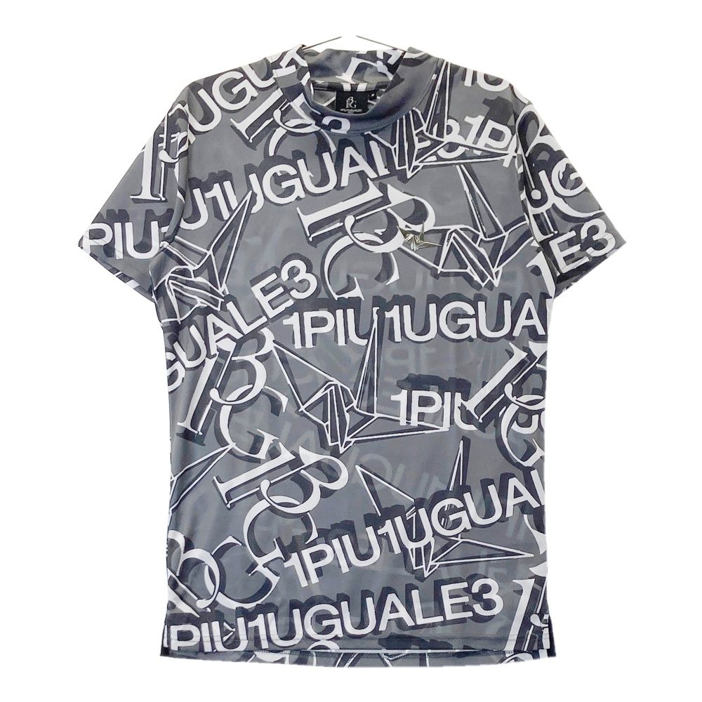 サイズ 3 1PIU1UGUALE3 GOLF GRT173 半袖モックネックTシャツ 総柄 グレー系 240101441186 ゴルフウェア メンズ ストスト