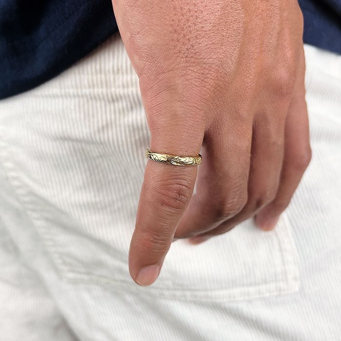 Hawaiian cut-out slim ring【GOLD】