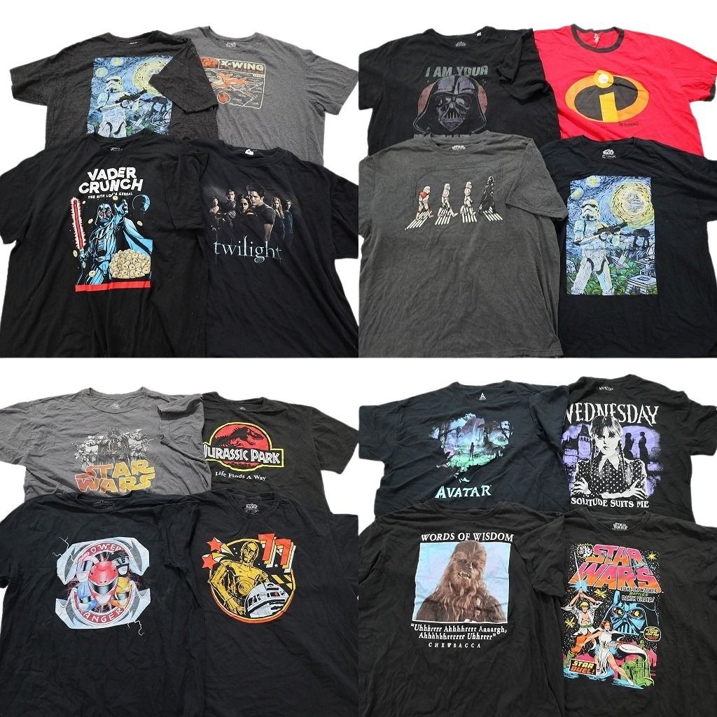 メンズ古着Tシャツセット 古着卸 まとめ売り 映画・ドラマ 半袖Tシャツ 16枚セット