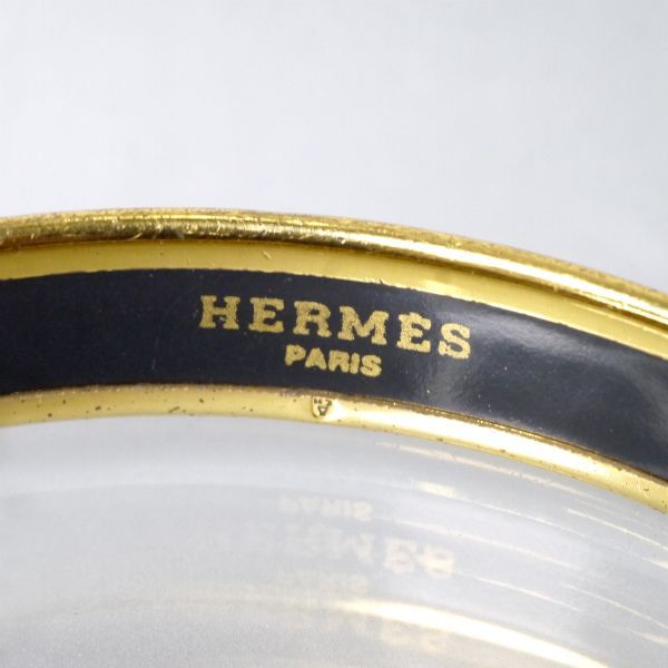 HERMES　チェーン柄 エマイユPMバングル（青系） Vintage Gallery Rococo OLD GUCCI 世界No.1のコレクション！
