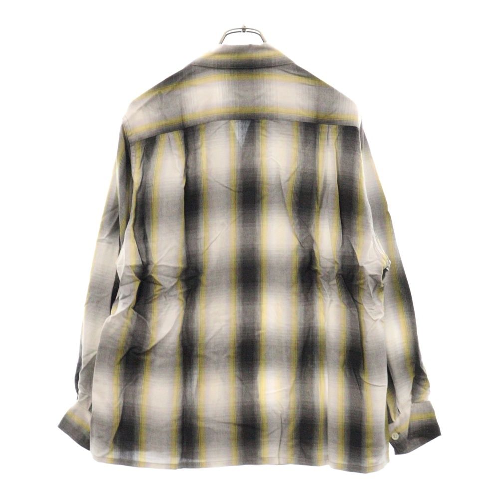 WACKO MARIA (ワコマリア) 22AW OMBRAY CHECK OPEN COLLAR SHIRTS L/S オンブレチェック  オープンカラー 長袖レーヨンシャツ ブラック/イエロー 22FW-WMS-OC02 - メルカリ