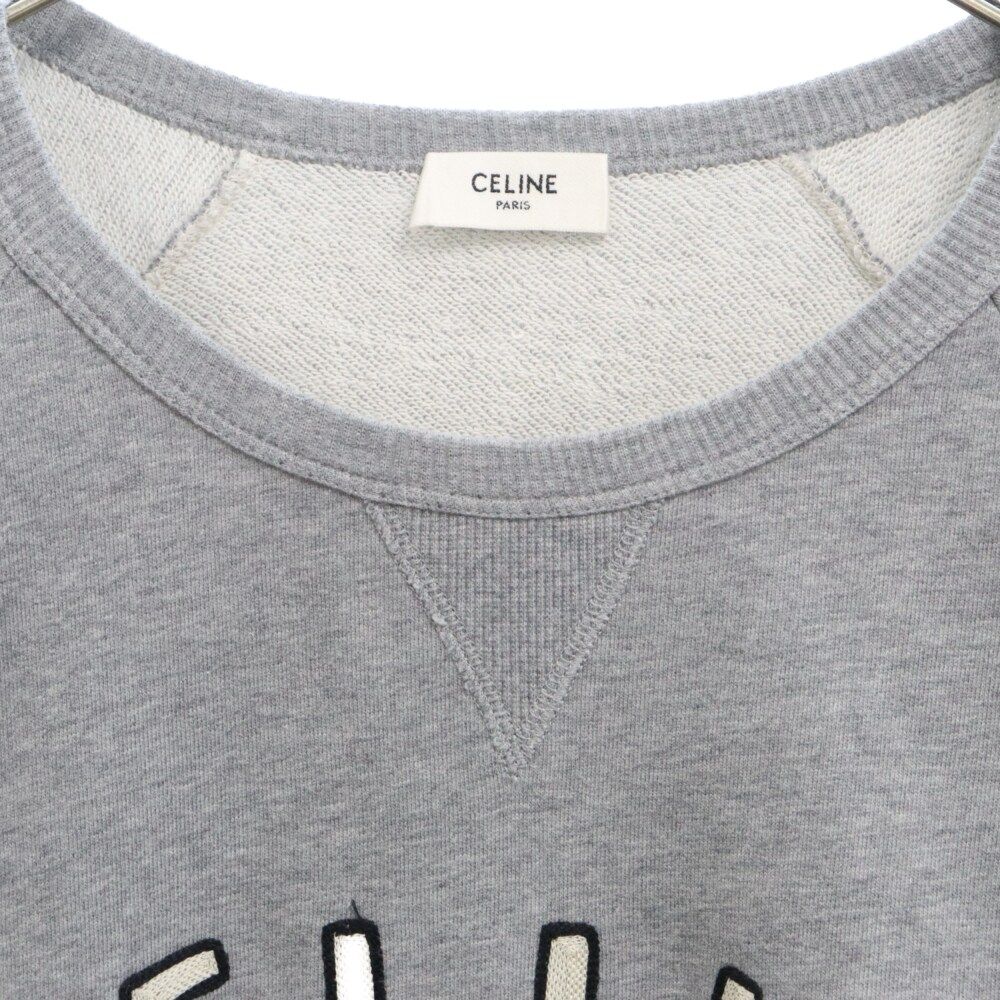 CELINE (セリーヌ)フロントロゴ ルーズスウェットシャツトレーナー グレー CELINE (セリーヌ) フロントロゴ ルーズスウェットシャツ