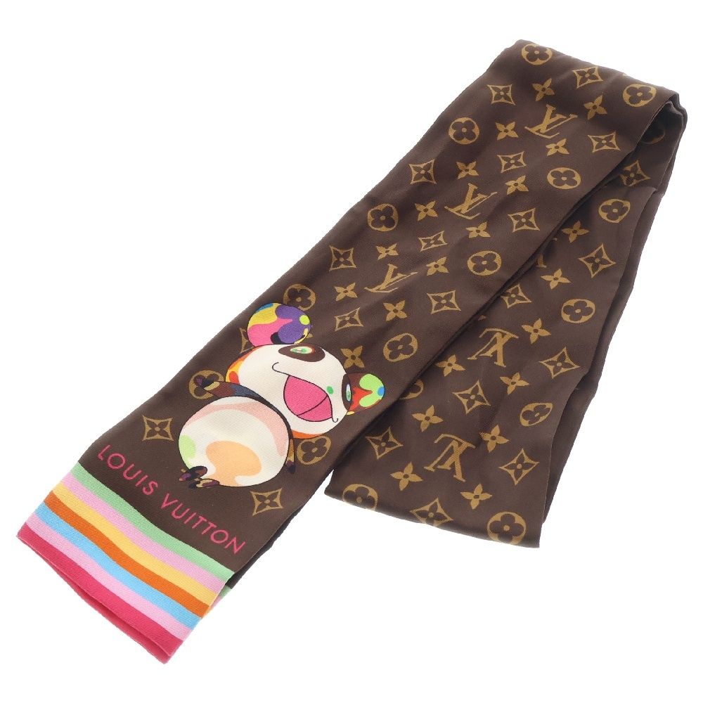 LOUIS VUITTON ルイヴィトン ×TM バンドー スーパーフラットシルク スカーフ ブラウン M96083|IS0275