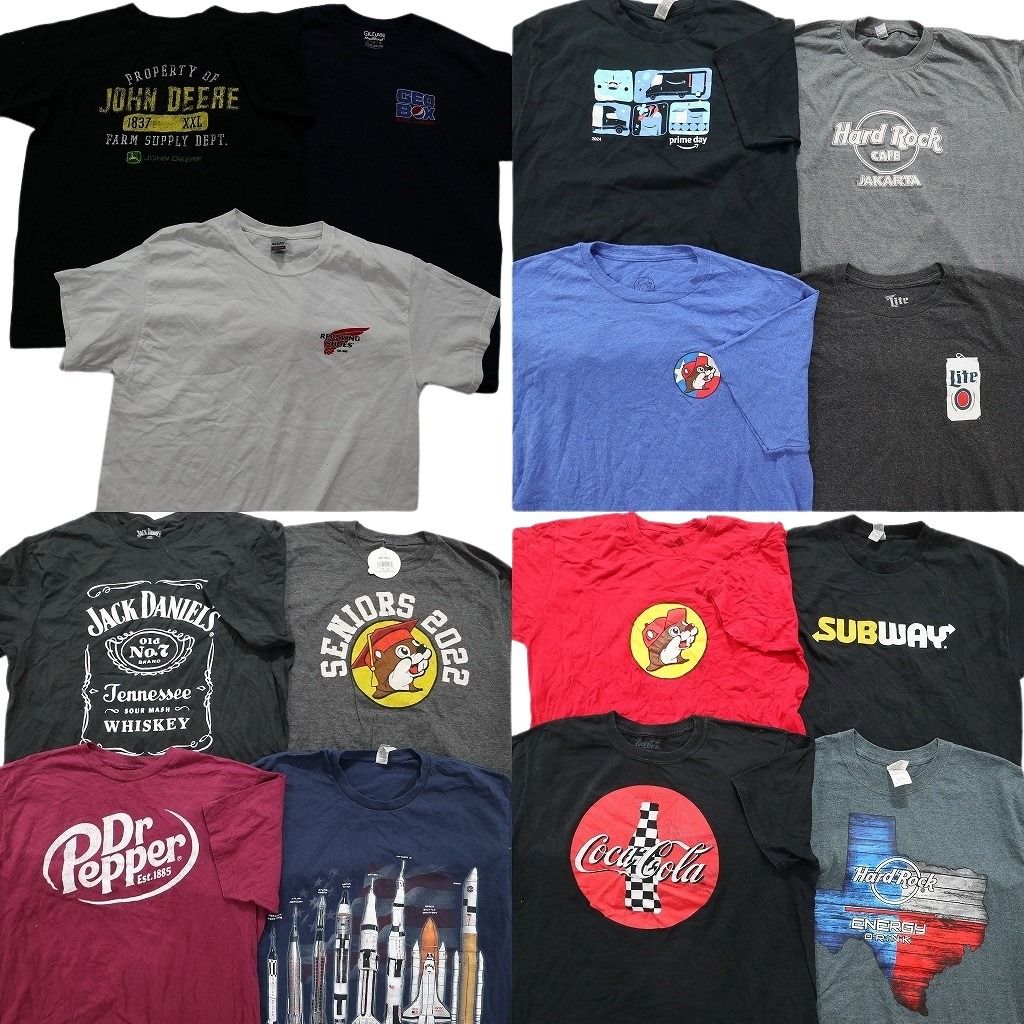 古着卸 有名企業 半袖Tシャツ 15枚セット メンズ L バッキーズ ハードロックカフェ ドクターペッパー 古着 NA0767
