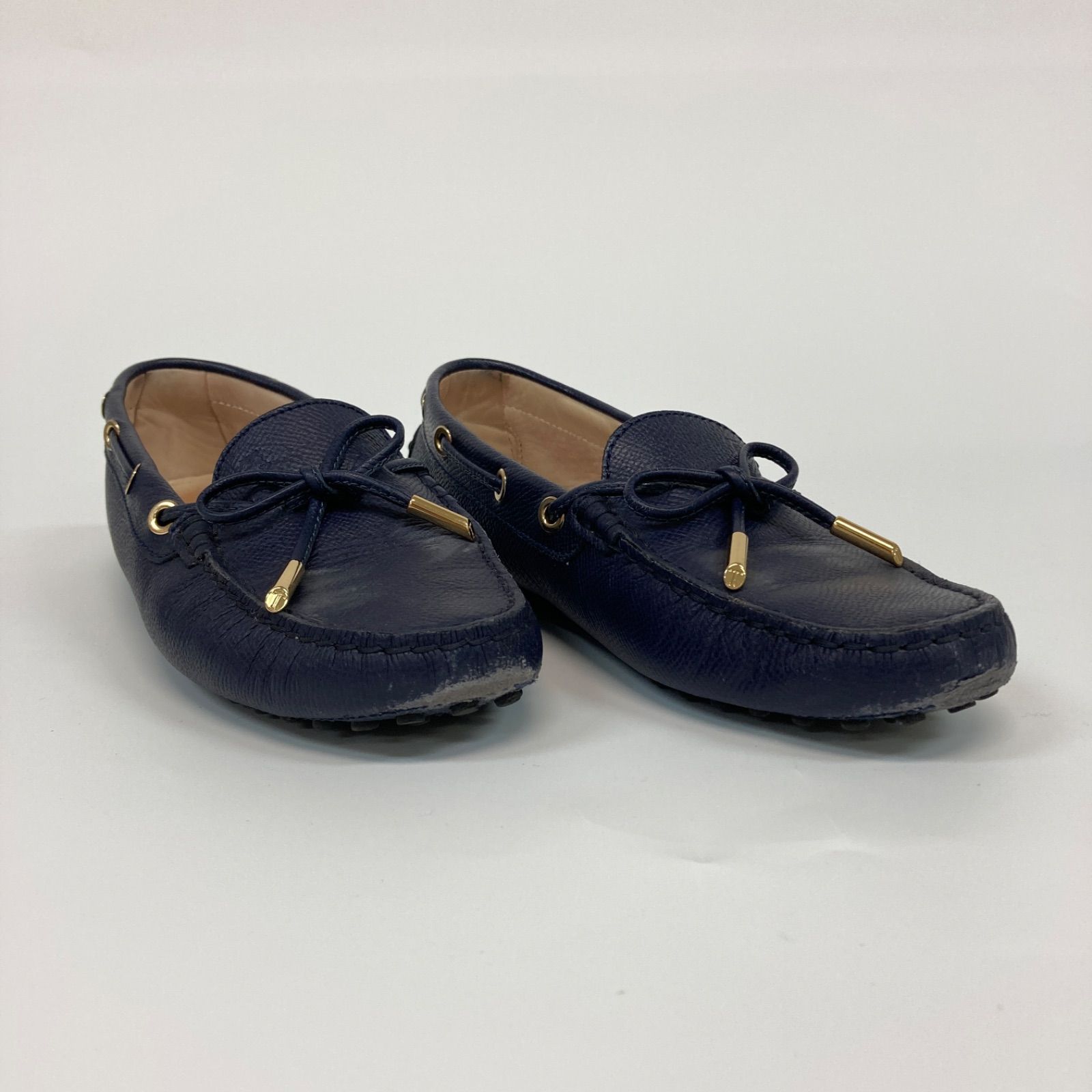 TODS ネイビー レザー モカシン u-stream_tod0000001017