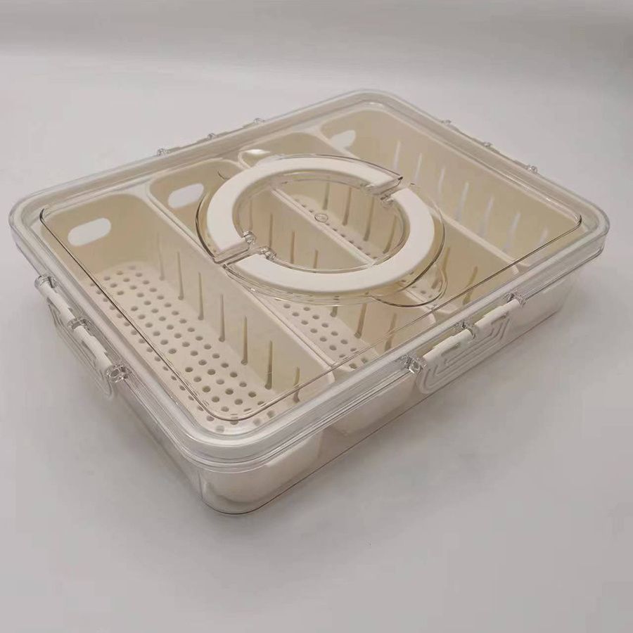 1|3個 冷蔵庫収納ボックス 蓋付き と排水バスケット 2|4コンパートメント透明排水 な積み重ね な生鮮食品保存容器 鮮魚野菜フルーツ用食品整理箱 キッチン用品