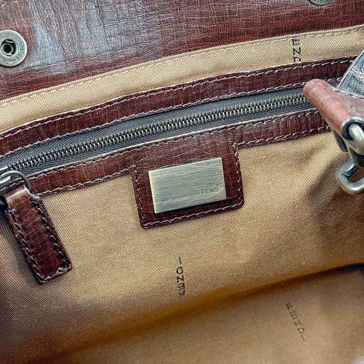 美品 フェンディ FENDI ズッカ エトニコ ハンド バッグ キャンバス 