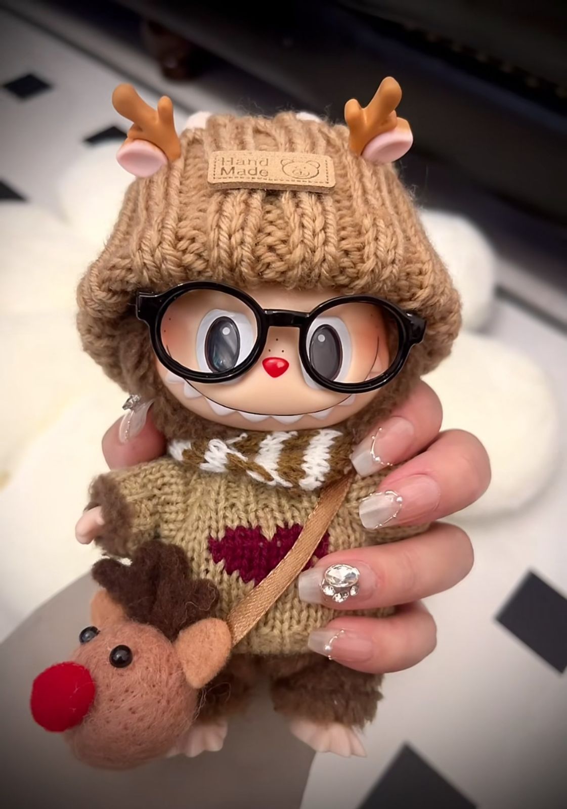 LABUBU ぬいぐるみ 激レア labubu ぬいぐるみ 服 着せ替え LABUBU ラブブ 17cm シカ 5点