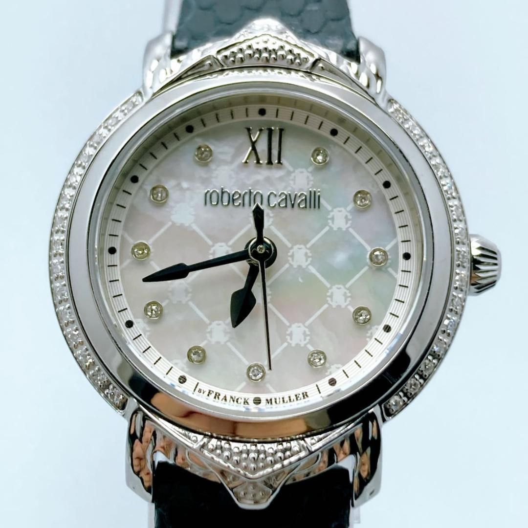 11 ロベルトカヴァリ バイ フランクミュラー シェル レディース 腕時計  