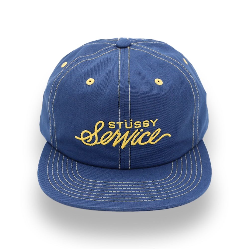 ステューシー MD ステューシー サービス ストラップバック キャップ / STUSSY MD STUSSY SERVICE STRAPBACK [NAVY]