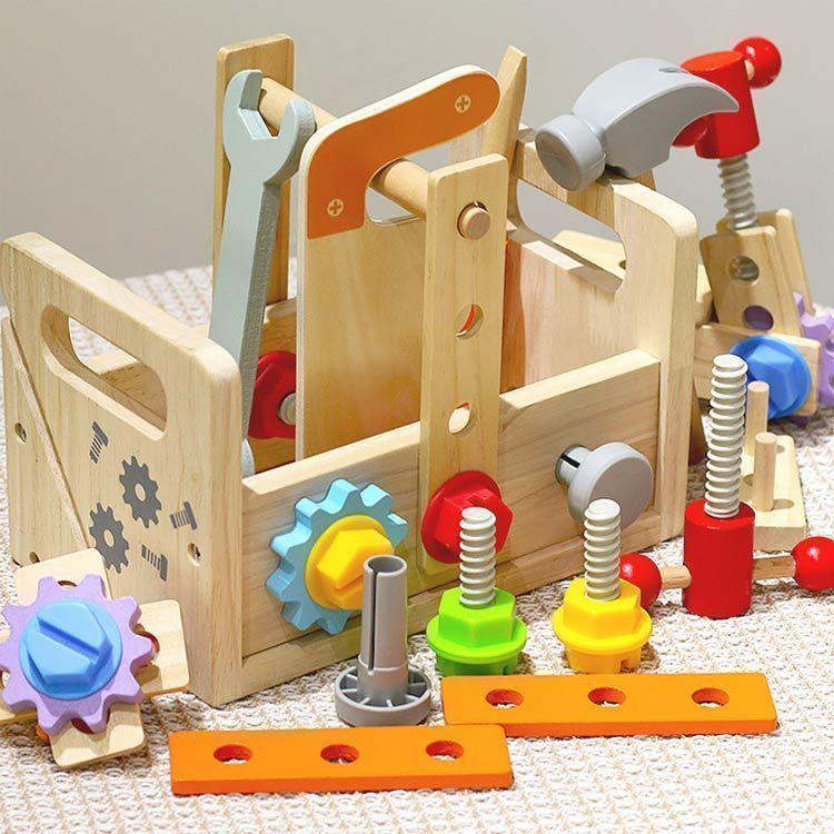 ま*る様 木製 知育玩具 セット 大工さんままごとセット 子ども 工具セット 大工 おもちゃ 木製