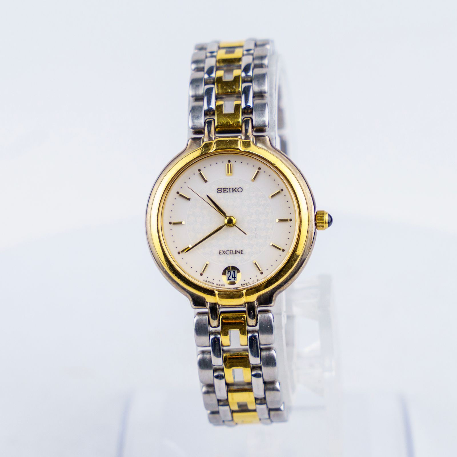 SEIKO セイコー Excelline 5E42-6A30 クォーツ メンズ 1990年代 1565
