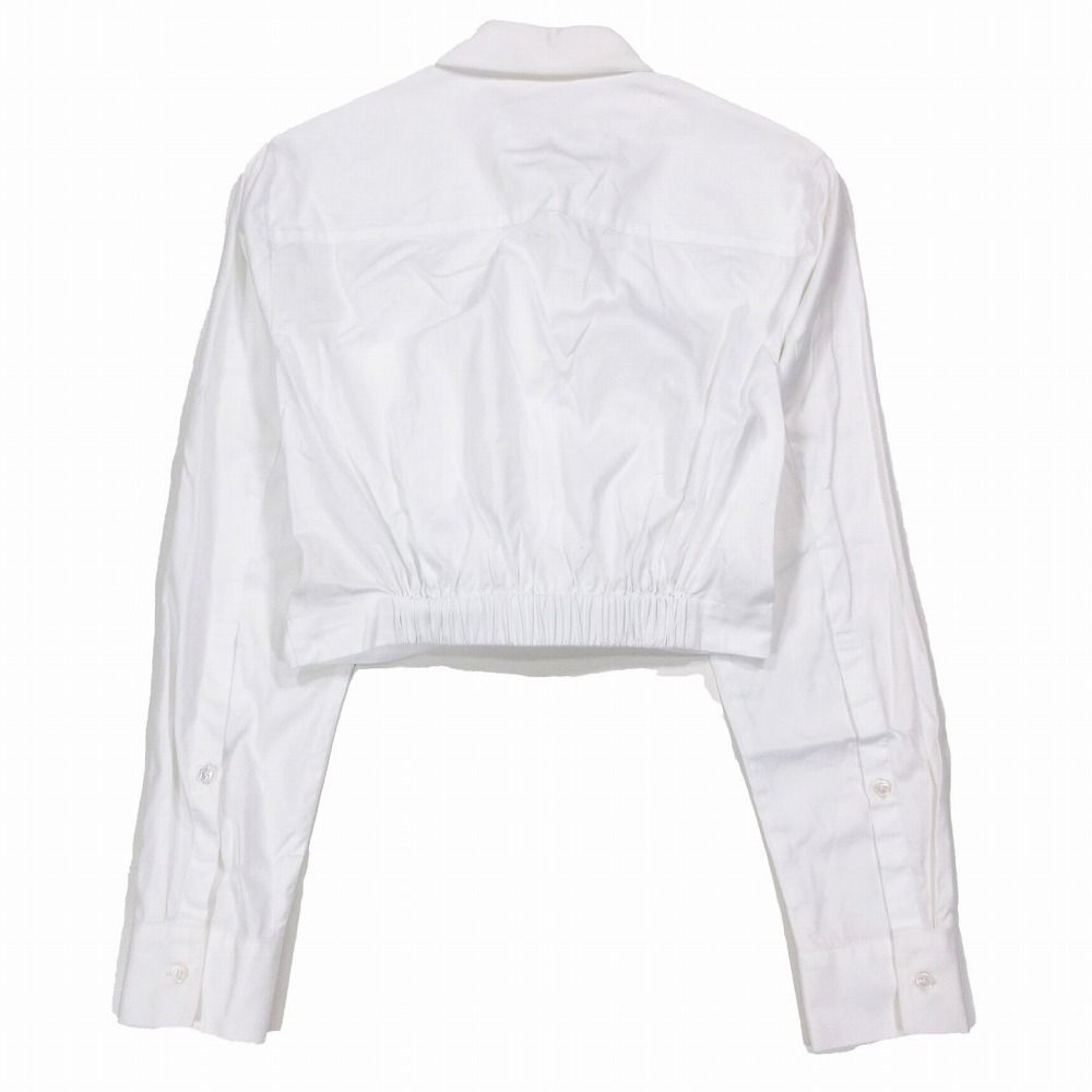 Alexander Wang アレキサンダーワン クロップド シャツ ショート丈 コットン ツイル ツイストフロント XS 白 レディース 【中古】 alexanderwang Alexander Wang アレキサンダーワン クロップド