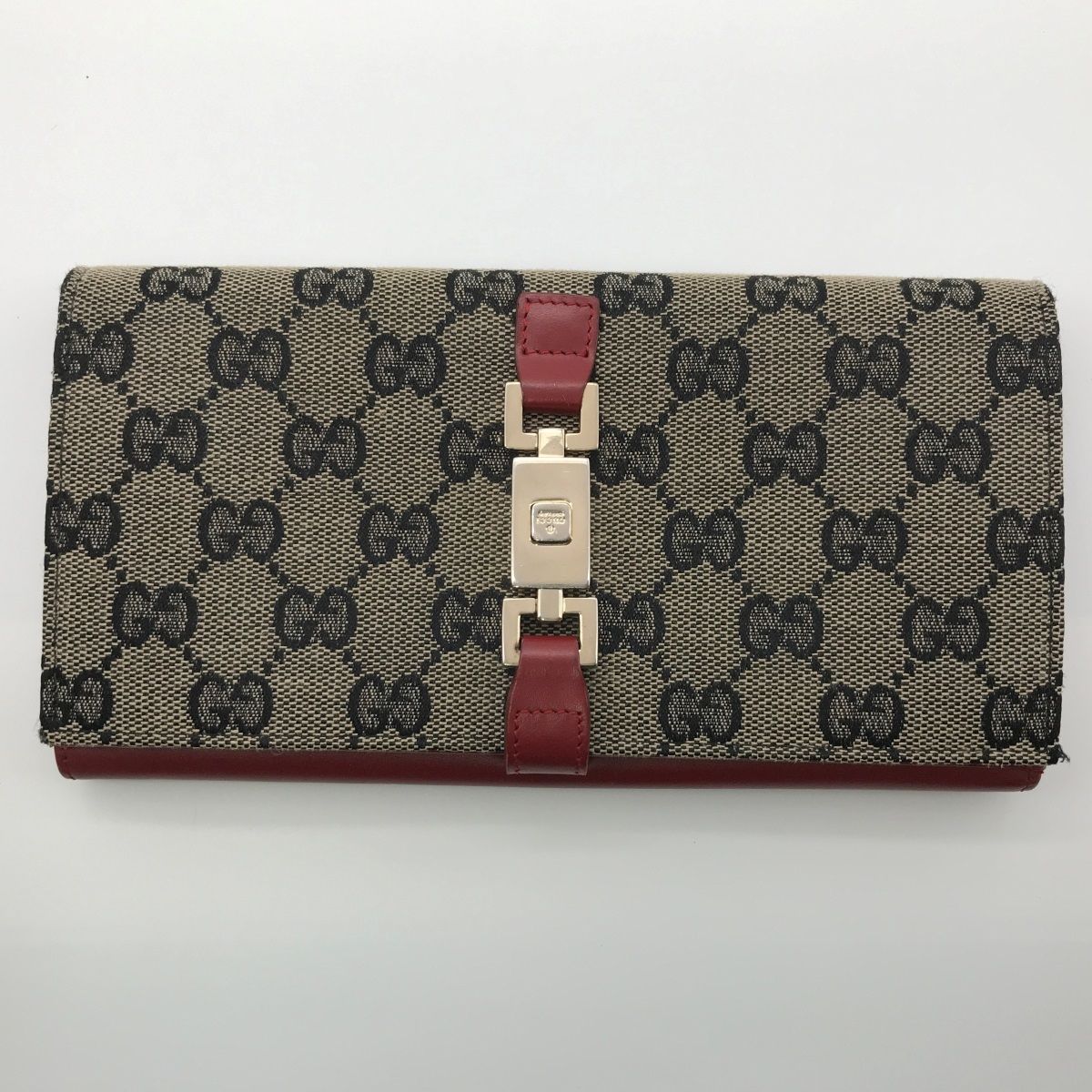 箱あり GUCCI 長財布 ジャッキー GG柄 GGキャンバス レザー グレー黒 グッチ GUCCI ジャッキー GG柄 GGキャンバス レザー 長財布