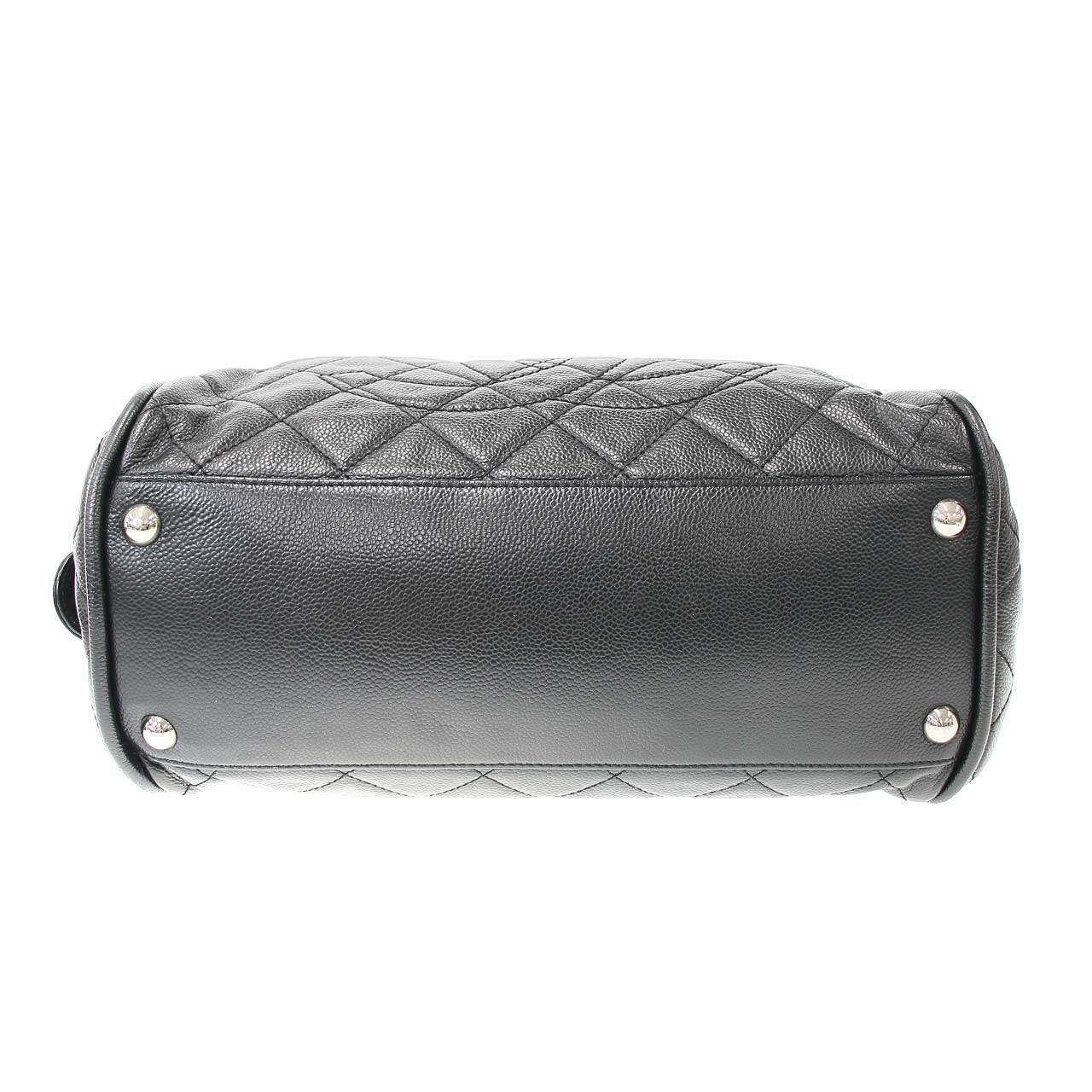 CHANEL シャネル マトラッセココマーク キャビアスキン ミニボストンバッグ ブラック - DECORATOM_COM_BR