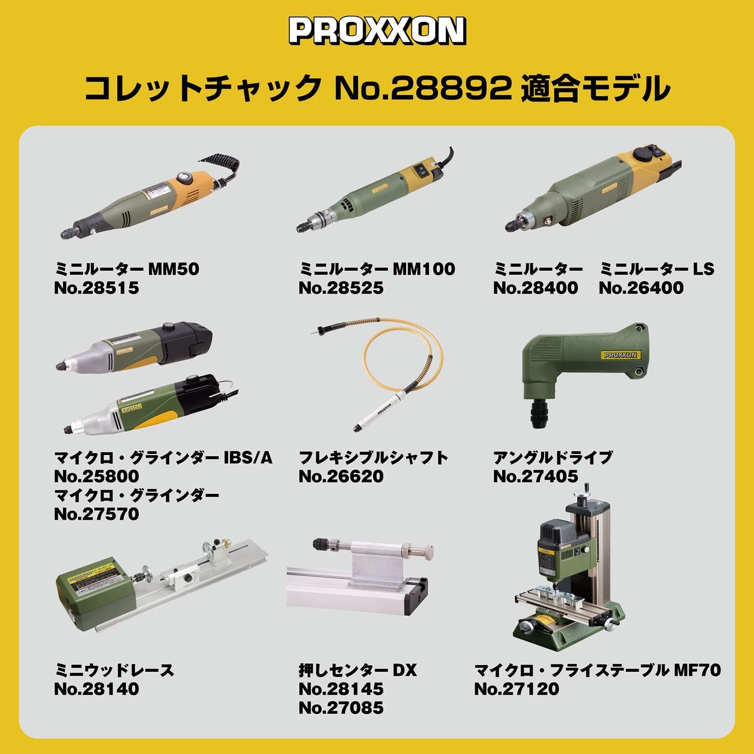 在庫処分】プロクソン(PROXXON) コレットチャック5種セット 【サイズ