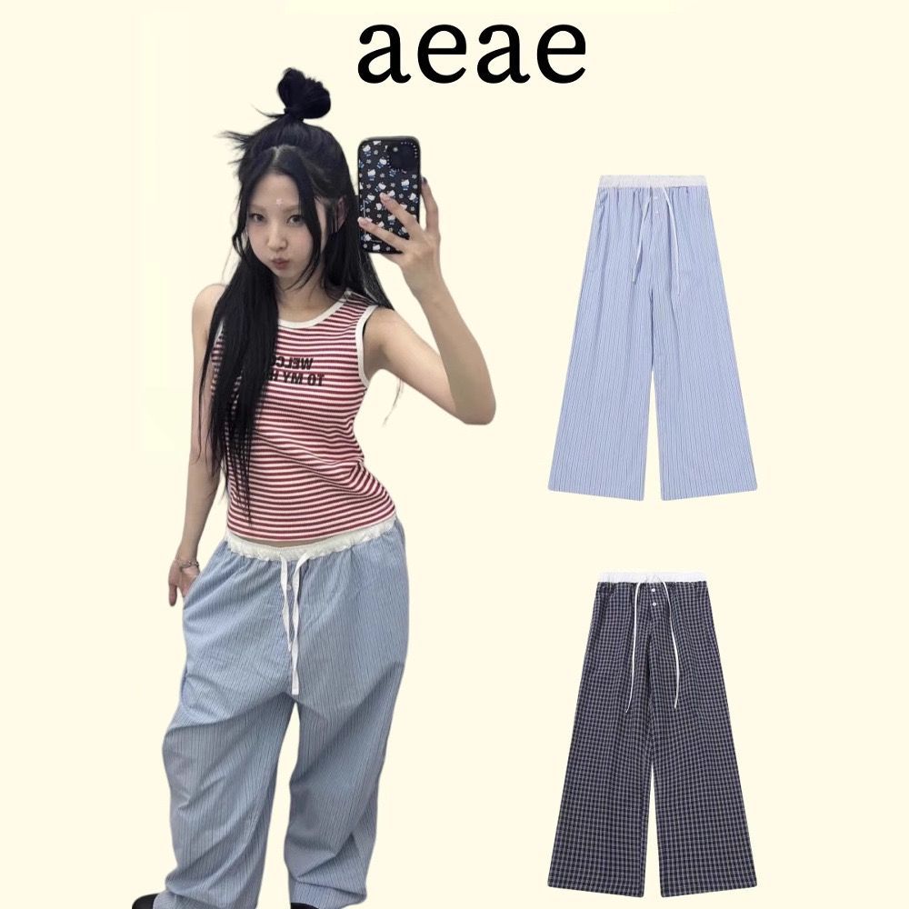 韓国 Y2K AEAE Pajama Lounge Pants パジャマ パンツ 2色選択