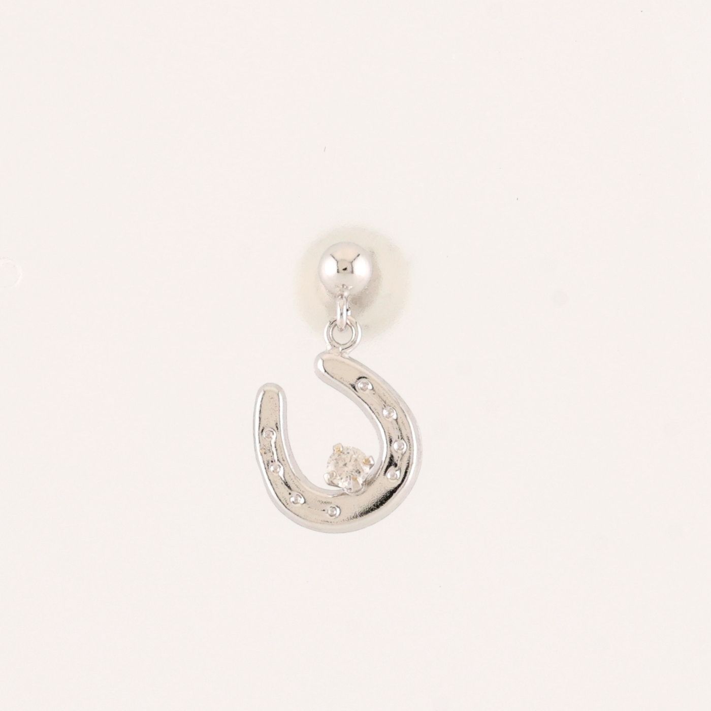 K10WG／K14WG】ホワイトゴールド ピアス 三日月 ダイヤモンド 0.06ct 