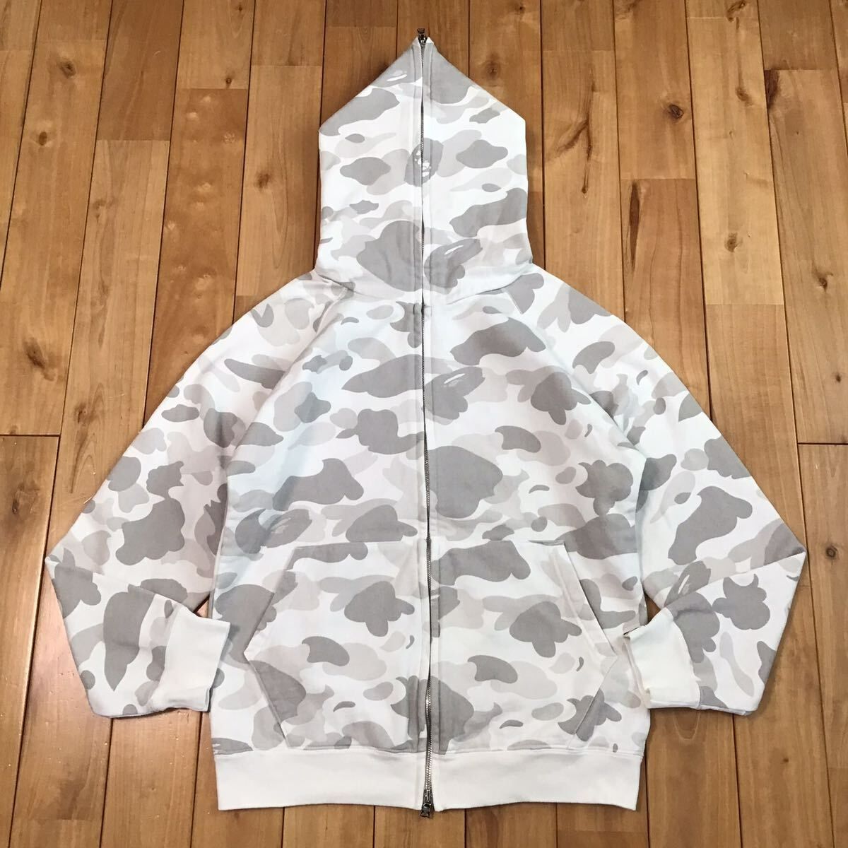☆初期☆ White camo フルジップ パーカー Sサイズ a bathing ape BAPE  