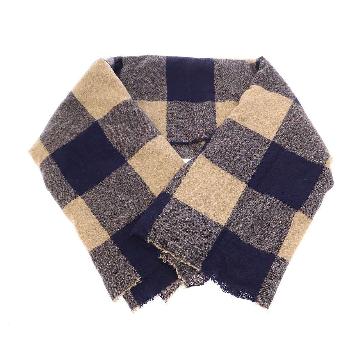 DANIELA GREGIS ダニエラ グレジス チェック柄カシミヤ大判ストール  