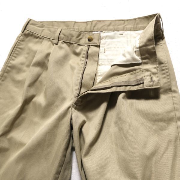 USA製 90's LLビーン LLBEAN 2タック コットンツイルパンツ