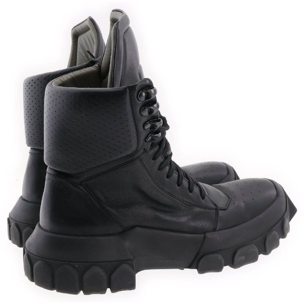 Rick Owens (リックオウエンス) TRACTOR DUNK BOOTS トラクターダンクブーツ レースアップハイカット レザーシューズ ブラック RU18F1875 LPO